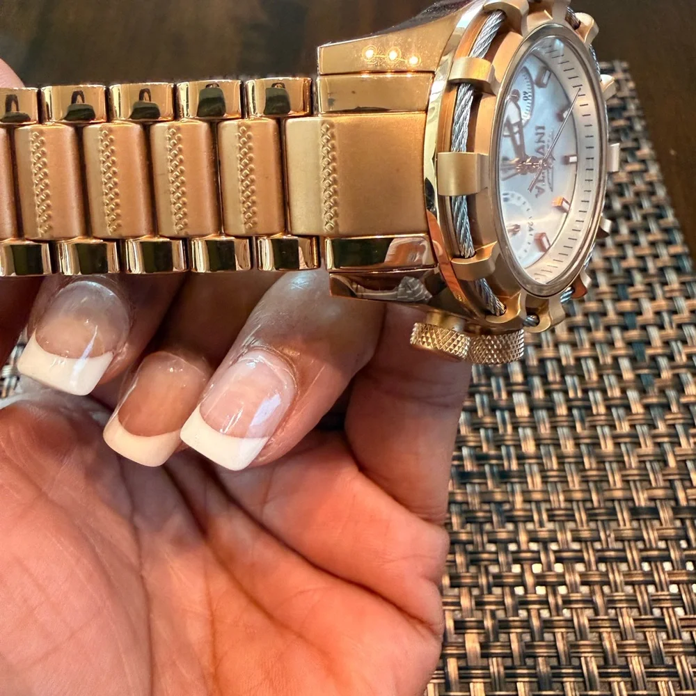 Invicta Rose Gold and Silver-Tone Chronograph Bracelet Watch